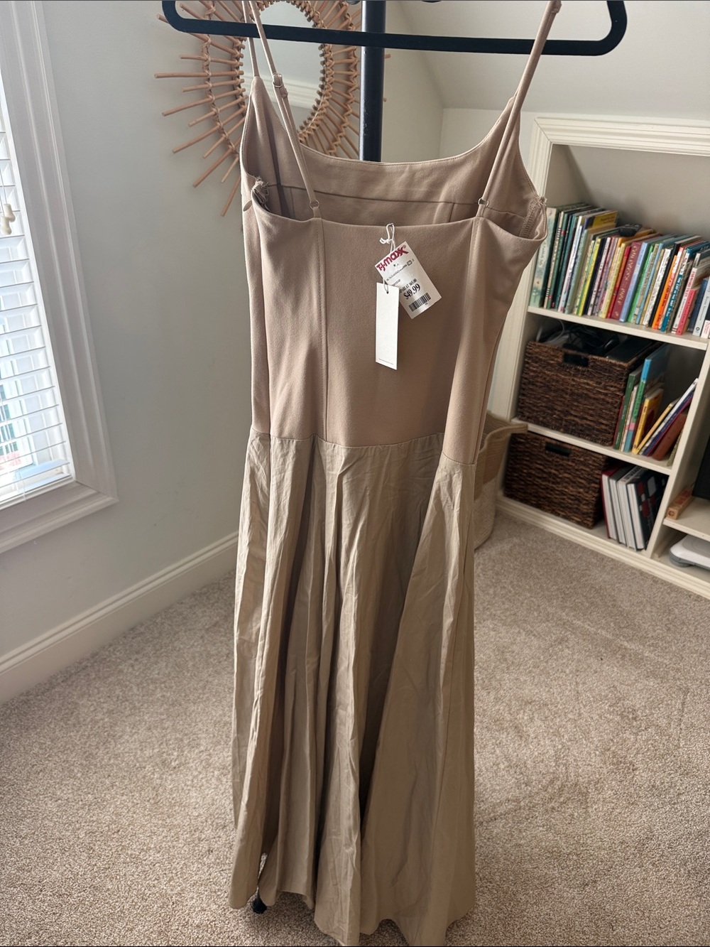 Moon River Taupe Strappy Maxi Dress - Picture 3 of 3